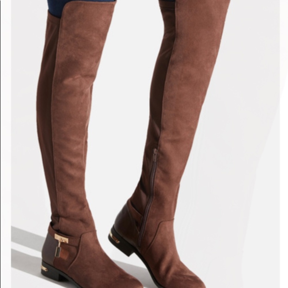 Justfab Knee High Boots - burgundy